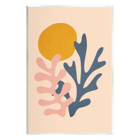 Stupell Industries Contemporary Pastel Leaf Forms Abstract Sun Shape Wall Plaque Art By JJ Design House LLC