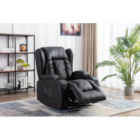 Latitude Run® Pu Recliner Chair Single Sofa,manual Adjustable Home Theatre Single Recliner Thick Seat And Backrest,brown