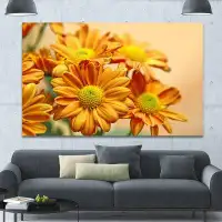 Made in Canada - Design Art 'Yellow Flowers in the Garden' Photographic Print on Wrapped Canvas