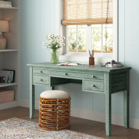 Rosecliff Heights Budworth Solid Wood Desk with Built-in Outlets