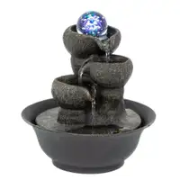 NEW 4 TIER CASCADING ROCK FALL TABLETOP WATER FOUNTAIN CA190509