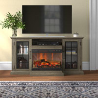 Three Posts Aubriella TV Stand for TVs up to 65" with Electric Fireplace Included