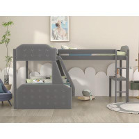 HEROFIBER Etasha L-Shaped Twin Over Full Bunk Bed And Twin Size Loft Bed With Desk