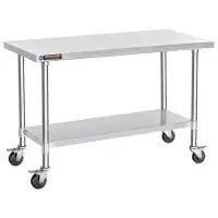 DuraSteel Stainless Steel Work Table with Undershelf / Size: 34" H x 30" W x 60" L