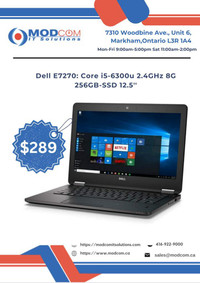 Dell E7270 12.5-inch Notebook Laptop OFF LEASE For Sale!! Intel Core i5-6300u 2.4GHz 8GB RAM 256GB-SSD