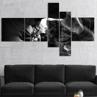 Made in Canada - East Urban Home 'Black and White Antelope Canyon' Photographic Print Multi-Piece Image on Canvas