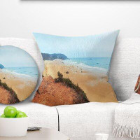 East Urban Home Beach Tranquil Coastline with Waves Pillow