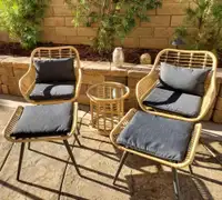 Outdoor Patio Furniture Set Wicker Sofa Arm Chair Ottoman Coffee Table