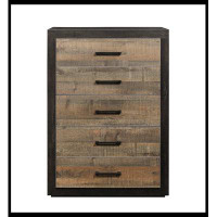 17 Stories Contemporary Two-Tone Finish 1Pc Chest Of Drawers Faux-Wood Veneer Bedroom Furniture_50.25" H x 18" W x 36" D
