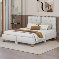 Cosmic Queen Size Upholstered Platform Bed with Support Legs