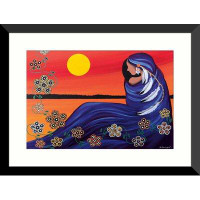 Made in Canada - World Menagerie 'Evening Sun Woman' Framed Acrylic Painting Print
