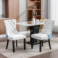 House of Hampton High-end Tufted Solid Wood Contemporary PU and Velvet Upholstered Dining Chair
