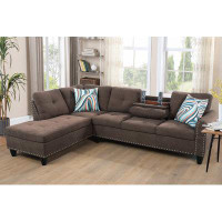Ebern Designs Husayn 2 - Piece Upholstered Chaise Sectional