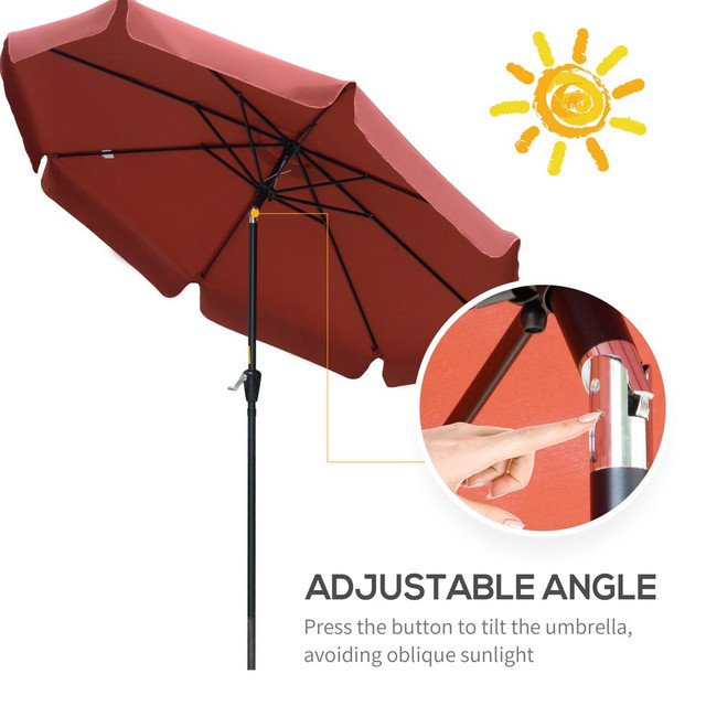 Patio Umbrella 104.7" x 104.7" x 97.8" Wine Red in Patio & Garden Furniture - Image 4