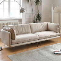 Hokku Designs 110.24"Creamy white Cloth Modular Sofa cushion couch