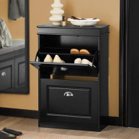 Wildon Home® 2 Flip-Drawers Slim Shoe Cabinet for Entryway and Hallway