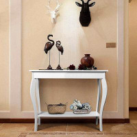 Winston Porter Winston Porter Narrow Console Table, Chic Accent Sofa Table, Entryway Table, White