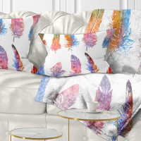 East Urban Home Floral Rainbow Feathers Lumbar Pillow