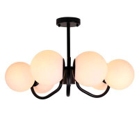 George Oliver Modern 6-Light 24.8" Flush Mount Ceiling Light With Glass Shade