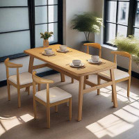Corrigan Studio 55.12" Burlywood Manufactured Wood Rectangular Dining Table