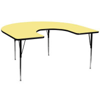 Flash Furniture 60''W x 66''L Horseshoe Thermal Laminate Activity Table - Adjustable Legs