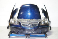 JDM Acura RL Front Conversion Bumper HID Headlights Fenders Hood Rebar Grille Fog Lights Nose Cut Front Clip 2005-2008