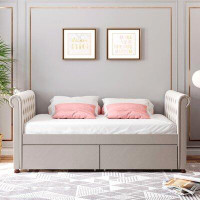Greyleigh™ Grantham Twin Size Upholstered Daybed With Drawers