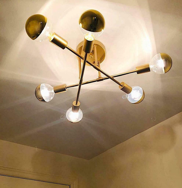 Mid Century Modern Metal Ceiling Light LED Lamp Chandelier Pendant Fixture in Indoor Lighting & Fans