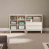 RARLON 29.9" H x 55.1" W Solid Wood Standard Bookcase