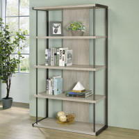 Latitude Run® 4-shelf Bookcase Whitewashed Gray