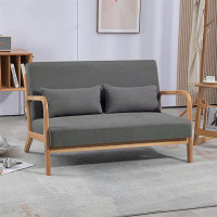 Ivy Bronx Leisure Chair With Solid Wood Armrest And Feet