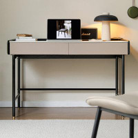 Hokku Designs 31.5"Black and white rock slab rectangular desk
