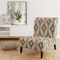 East Urban Home Retro Pattern Abstract Design IV - Mid-Century Upholstered Slipper Chair