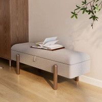 Hokku Designs Manola Upholstered Flip Top Storage Bench