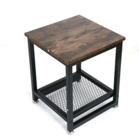 NEW RUSTIC METAL FRAME SIDE TABLE S3076