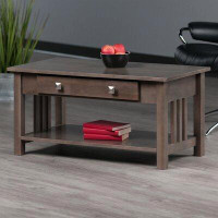 Red Barrel Studio Norti Wood Contemporary Home Office Stafford Coffee Table, Oyster Grey
