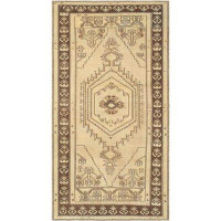 Pasargad One-of-a-Kind Oushak Hand-Knotted Ivory/Brown 3'6" x 6'10" Wool Area Rug