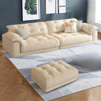 PULOSK 101.57" Creamy White 100% Polyester Modular Sofa cushion couch