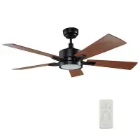 Latitude Run® Marshalltown 56'' Smart Ceiling Fan With Wall Control, Light Kit Included,Works With Google Assistant And