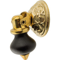 UNIQANTIQ HARDWARE SUPPLY Victorian Era Ebony and Brass Drop Pull