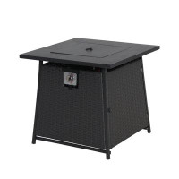 Latitude Run® Cleome 24.41" Steel Propane Outdoor Fire Pit Table with Lid