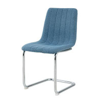 Brayden Studio Modern Simple Light Luxury Dining Blue Chair Home Bedroom Stool Back Student Desk Chair Metal Leg Bow Cha