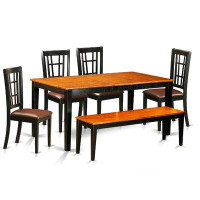 August Grove Cleobury 6 Piece Butterfly Leaf Rubber Solid Wood Dining Set