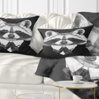 East Urban Home Animal Funny Raccoon in Suit and Tie Lumbar Pillow