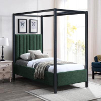 Meridian Furniture USA Kelly Upholstered Canopy Bed