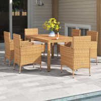 Sand & Stable™ Frankenmuth Rectangular 6 - Person 59.1" Long Dining Set with Cushions