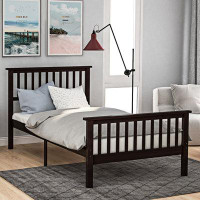 Winston Porter Twin Size Wood Platform Bedwith Headboard And Footboard