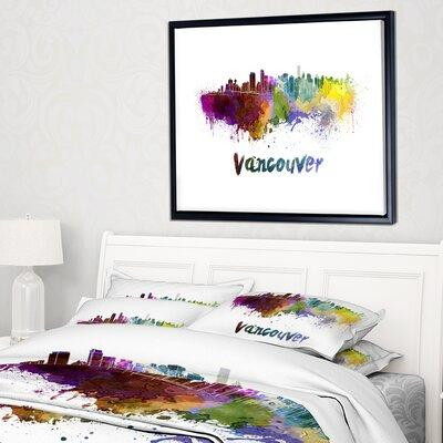 Made in Canada - East Urban Home 'Vancouver Skyline' Framed Oil Painting Print on Wrapped Canvas in Arts & Collectibles