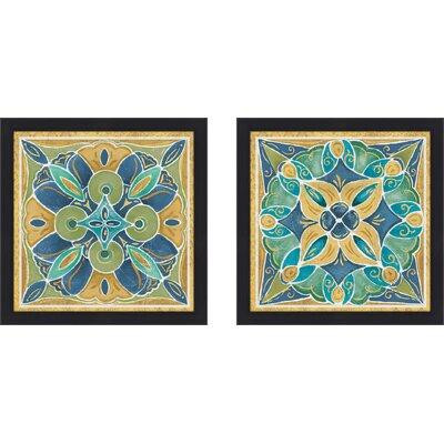Made in Canada - Bungalow Rose Free Bird Mexican Tiles I - 2 Piece Picture Frame Print Set on Paper in Home Décor & Accents