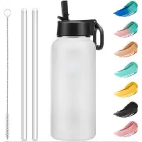 Orchids Aquae Stainless Steel Water Bottle,Vacuum Insulated Double Walled Leak Proof Sports Water Bottle With Straw For
